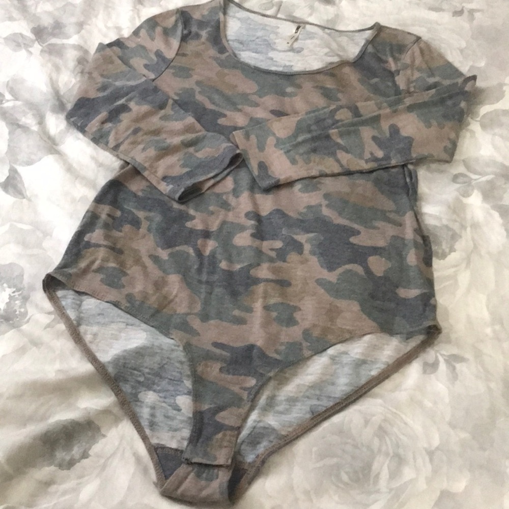 Camo print bodysuit